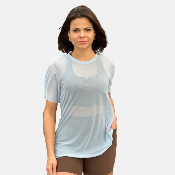 Blusa Tule Ice Blue