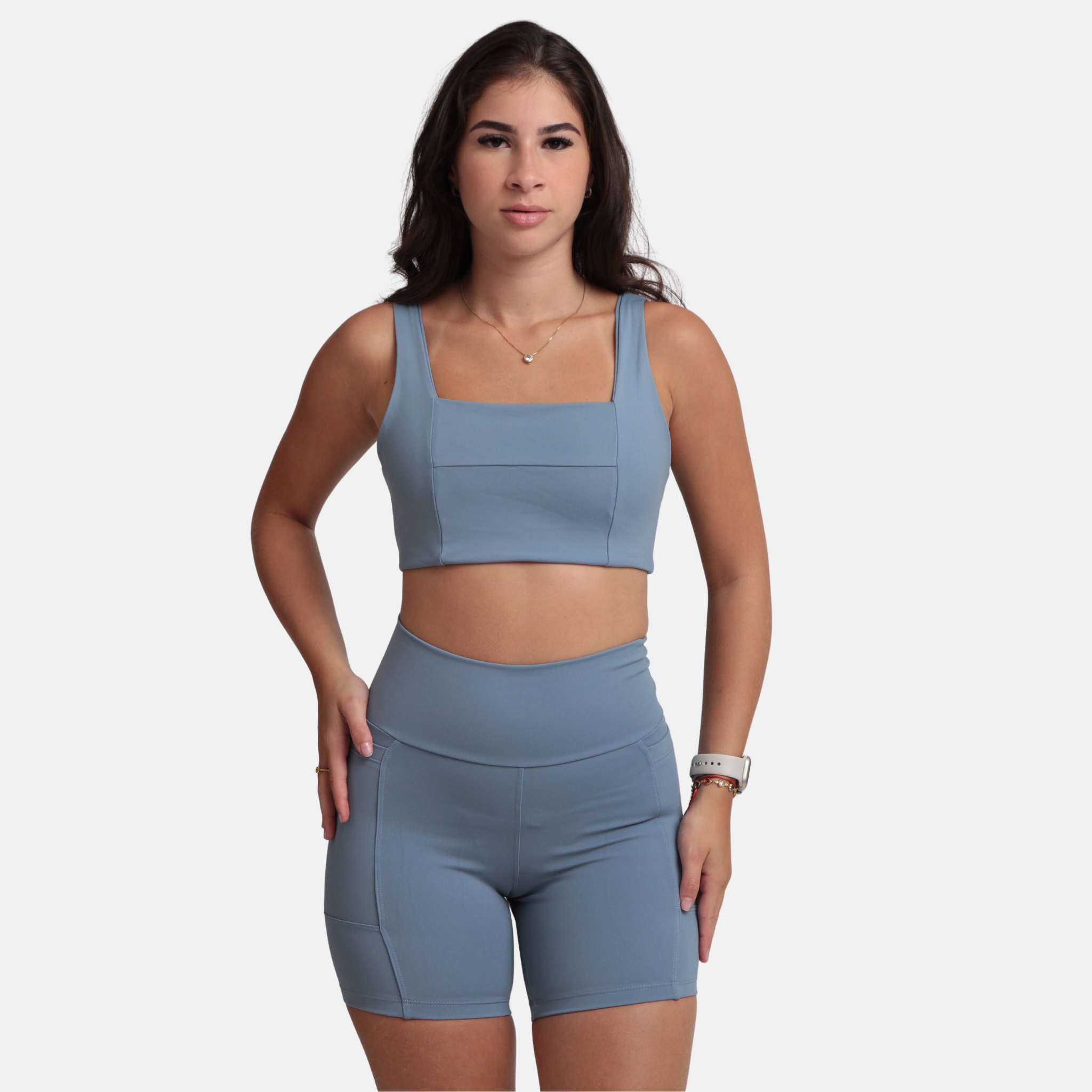 Conjunto Short Alice Bruna Dusty Denim