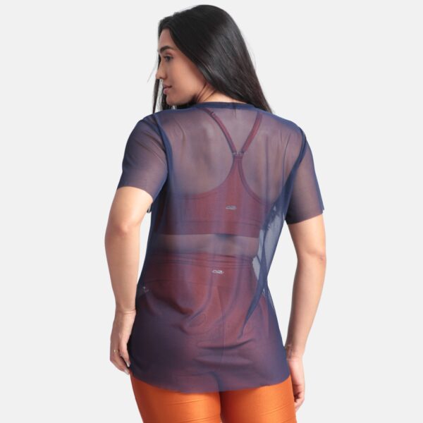 Blusa Tule Marinho costas