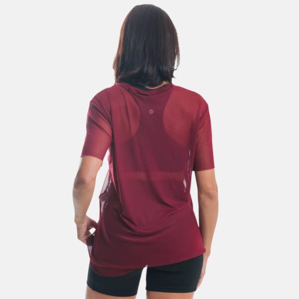Blusa Tule Vinho costas