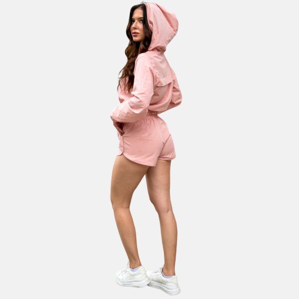 Conjunto Short Bomber Rosa Millenial costas