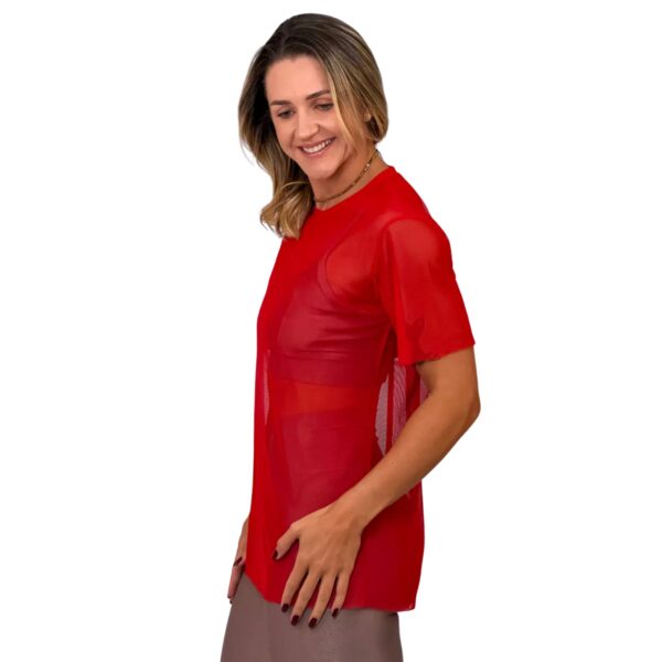 Blusa Tule Vermelho
