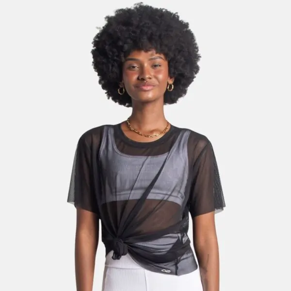 Blusa Tule Preta