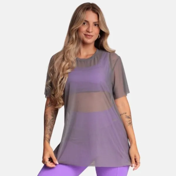Blusa Tule Aço