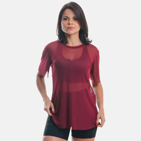 Blusa Tule Vinho