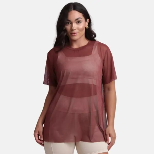 Blusa Tule Brown Sugar