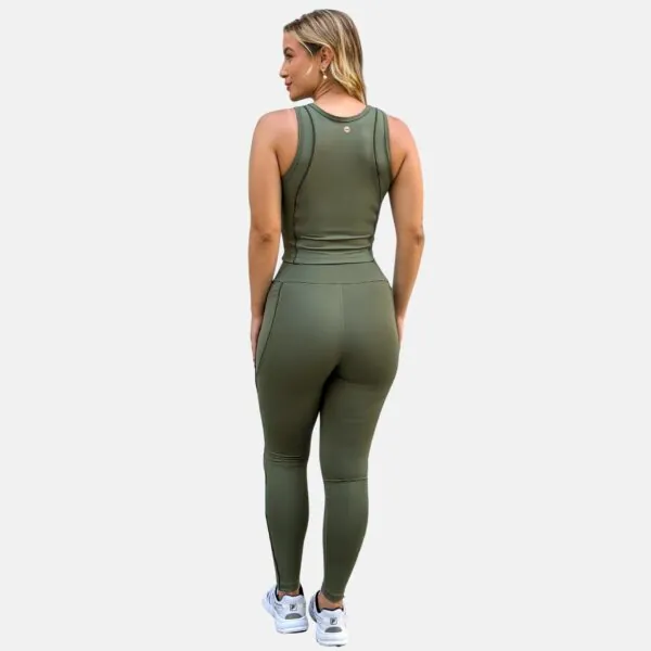 Conjunto Luiza Army Green costas