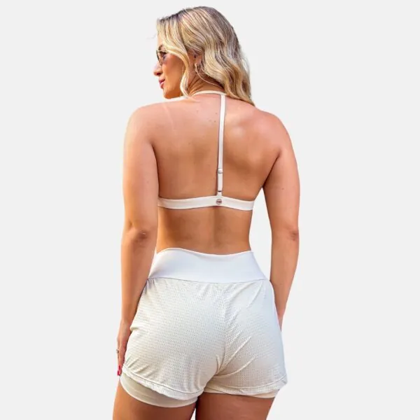 Conjunto Short Nathalia Rafa Champagne costas