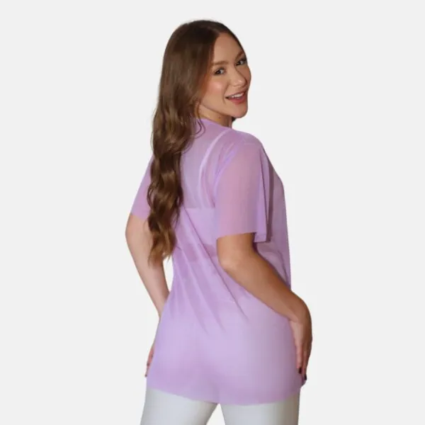 Blusa Tule Lilás costas