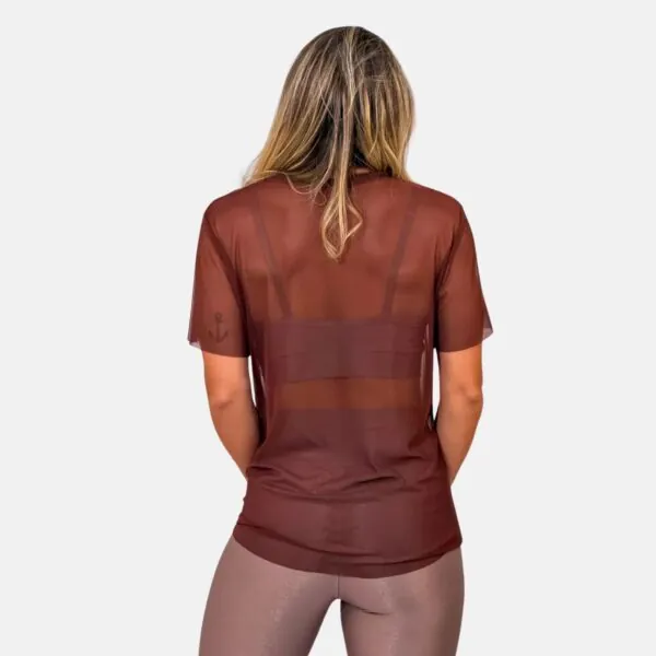 Blusa Tule Marrom costas