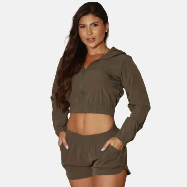 Conjunto Short Bomber Colmeia